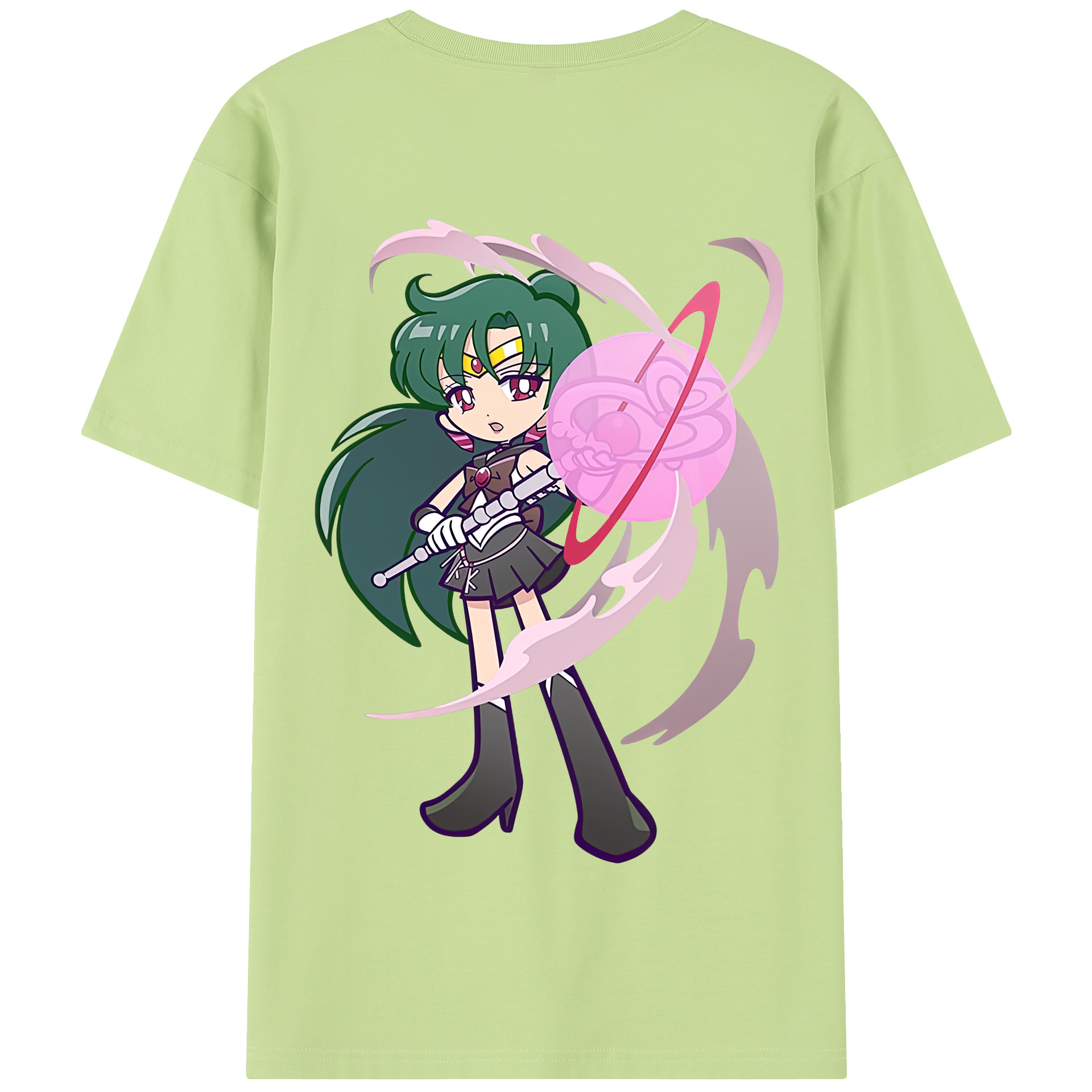 （画像用） 美少女戦士セーラームーン 冥王せつな Sailor Moon Meiou Setsuna 綿100％半袖Tシャツ（背面プリント）